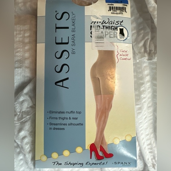Spanx Assets By Sara Blakely High Waist Mid Thigh Shaper Nude Sz 4 (180-220 Lbs) - Picture 1 of 3